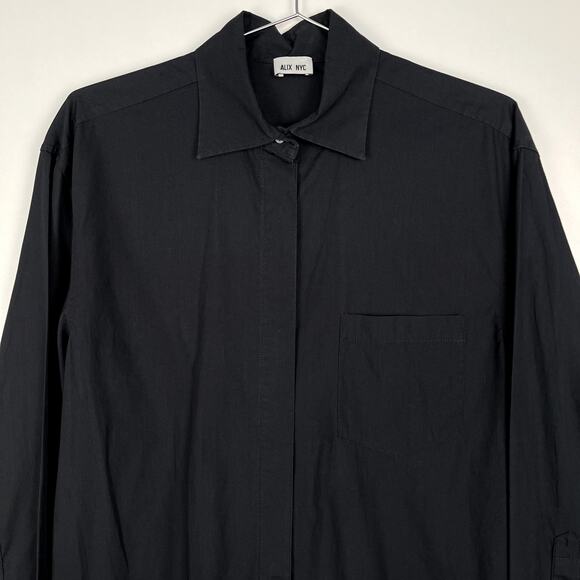 Alix NYC Clay Shirt Dress Black Mini Button Down Medium Revolve LBD - Picture 4 of 15